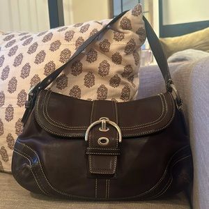 Vintage Coach Brown Leather Hobo Handbag (2000s)